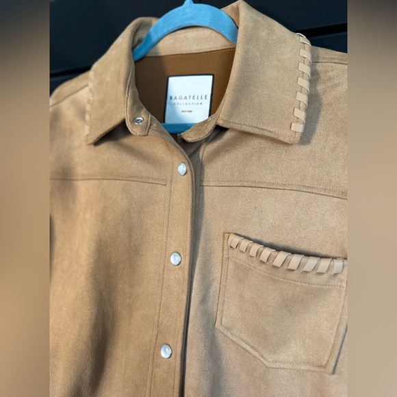 Tan Faux Suede Jacket - Picture 3 of 6